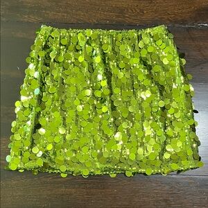 Gold Sequin Mini Skirt